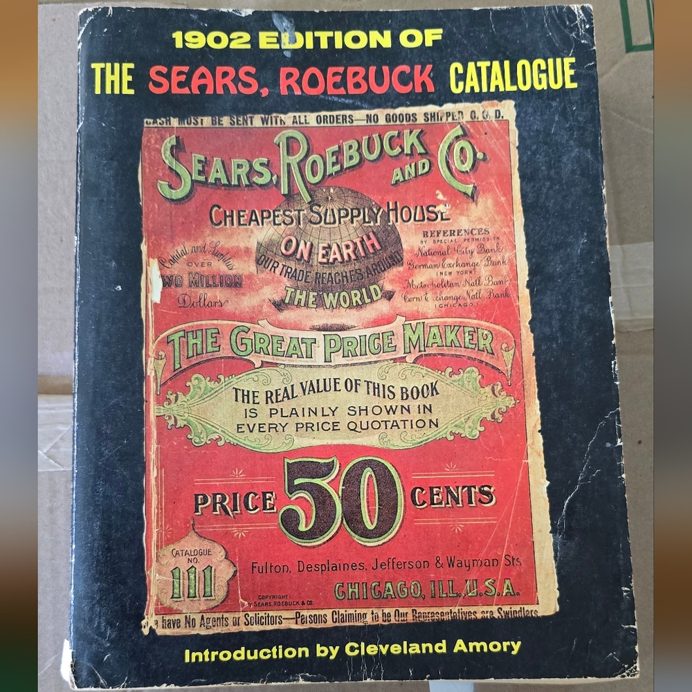 Vintage 1902 Edition Sears Roebuck Catalog Book